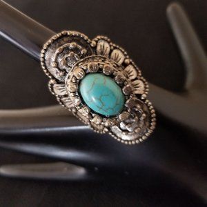 Adjustable Silver/turquoise Ring